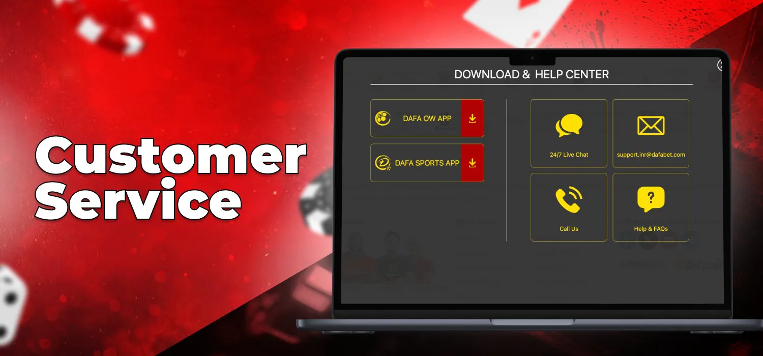 customer support for Dafabet platform